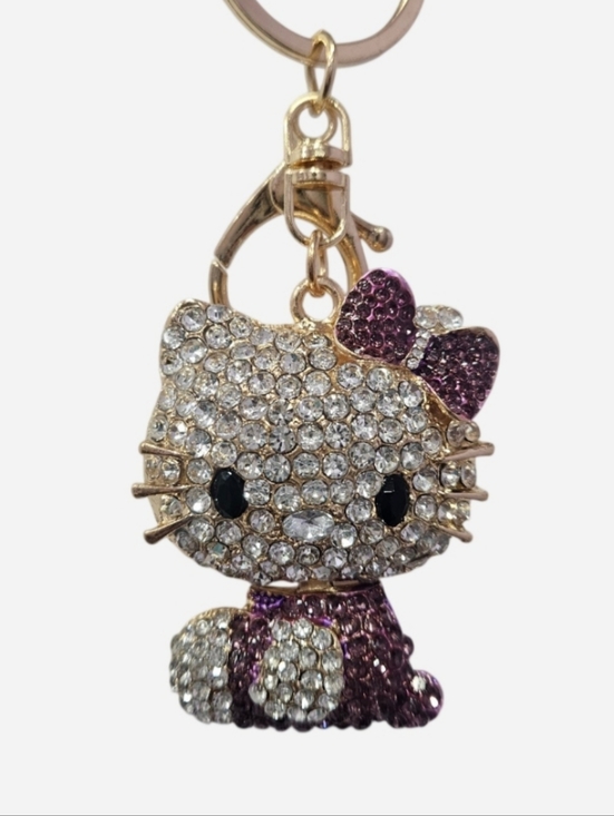 Accessories - Hello Kitty Large 3D Bag Charm - Purple